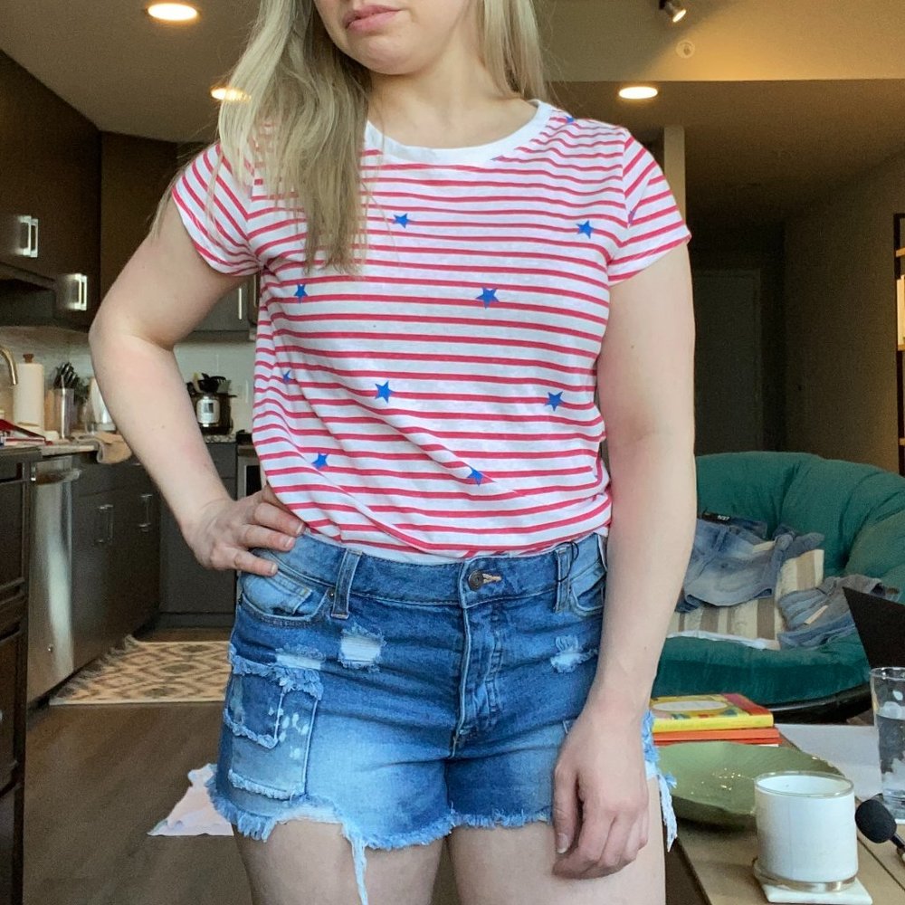 Tahari Stars and Stripes July 4th T-shirt